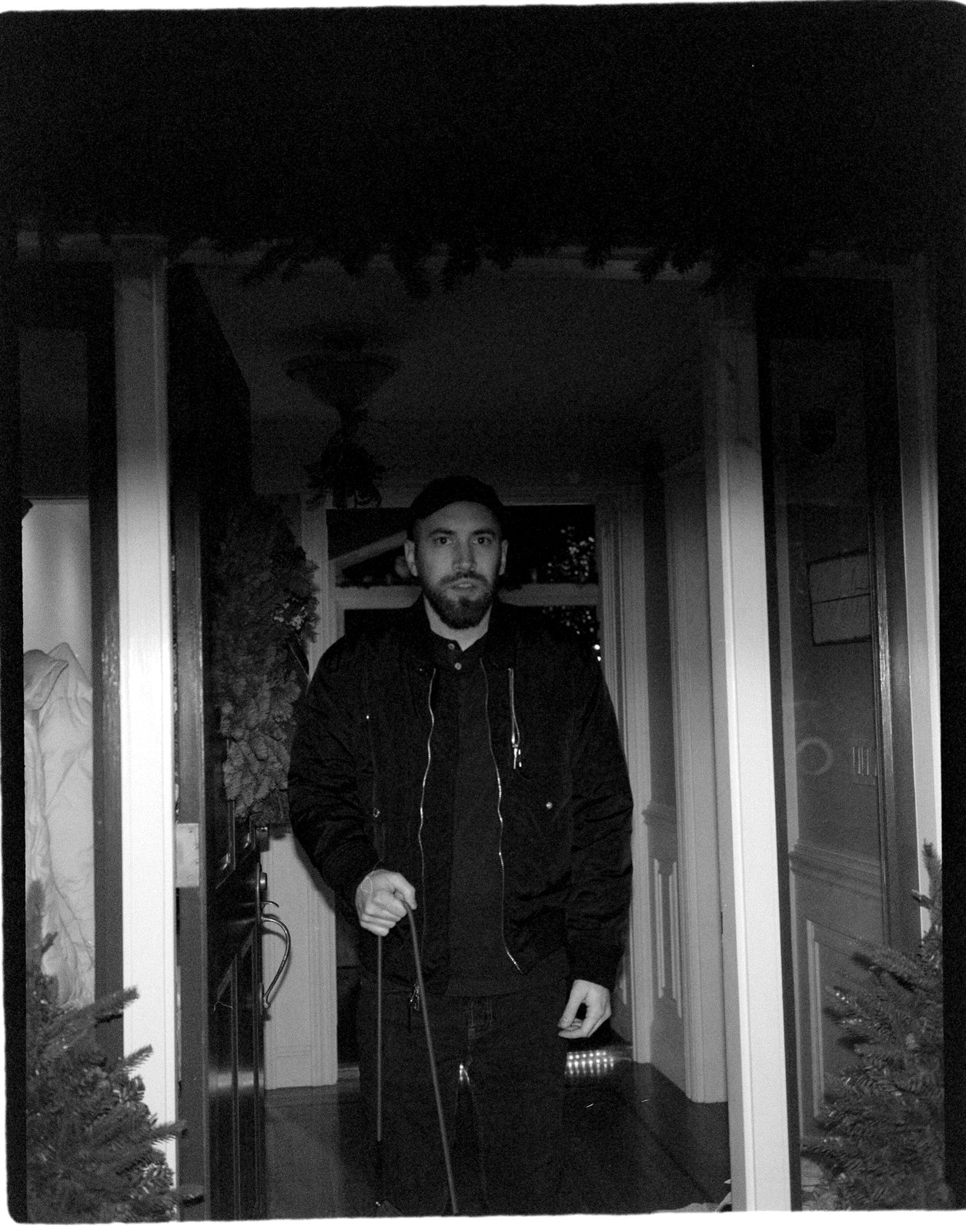 In the doorway
