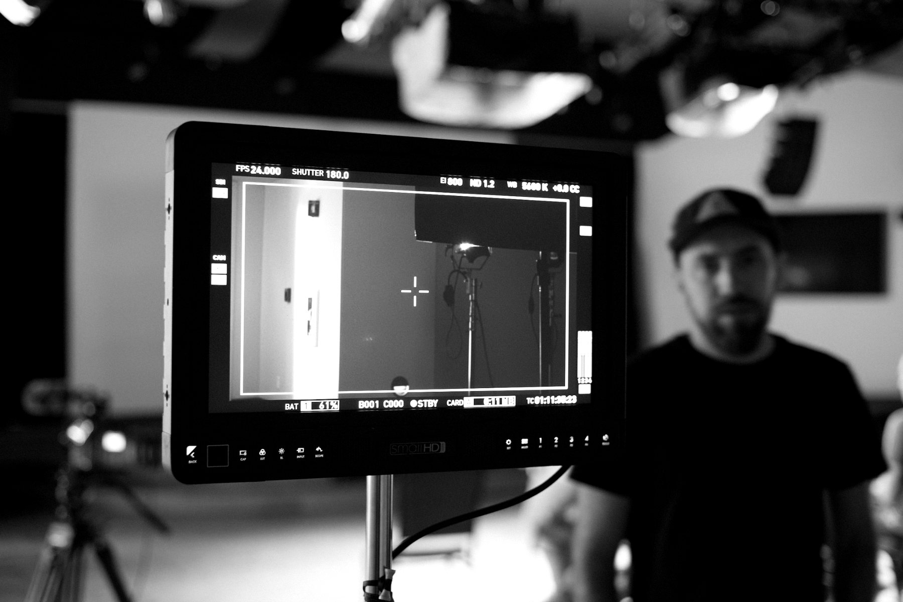 At the monitor